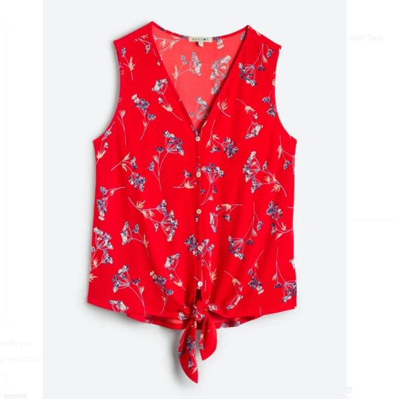 Beacon Estella Button Down Tie Front Knit Tank - Picture 1 of 8